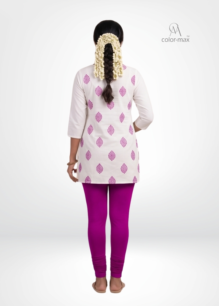 MAJENTA - Premium Cotton Lycra Chudi Leggings - Hover